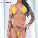 DEKA Mini Cotton Bikini Set Extreme Women's Micro Bandage Swimsuit Bathingsuit Beachwear Exotic Lingerie Underwear Sunbath Suit