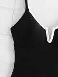 2026 Splicing Underwired V-Bar Women Micro Thong Swimwear One Piece Swimsuit Female Backless Monokini High Cut Bathing Suit Swim