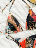 2025 Triangle Bikinis Women Printed Swimwear Female Sexy Leopard Swimsuit Bathers Bathing Swimming Swim Suit Beachwear Summer