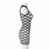 Sexy Cover Up Hollow Out Fishnet Dress without Inside Bikini Sets Summer Holiday Elastic Mini Bodycon Black Dress Free Size