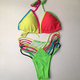 DEKA Push Up Micro Mini Colorful Bikini Set Women Swimsuit Halter Swimwear Female Brazilian Bathing Suit Swimming Beach Wear