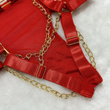 Toucheart Erotic Underwear Mesh See-through Patchwork Metal Chain Hot Girls Sexy Seductive Coquette Nightclub Party Dance Suit