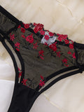 A Set of Black Sexy Lingerie, Featuring Floral Patterns, Combining Allure and Sensuality in One ZA824028