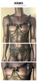 Erotic underwear for men, sexy purple pajamas, lace jumpsuit, open and easy to take off