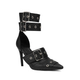 2026 Spring Fashion New Sexy Nightclub Party Pointed Toe Metal Buckle Decorated High Heel Shoes Women's Shoes Size 34-48