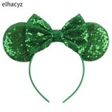 2025 Chic Disney Embroidery Sequin Minnie Ears Headband DOT Bow Hairband Girls Women Party Head Wear Kids DIY Hair Accessories