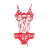 Valentine's Day Gift Porn Suit Women Sexy Lingerie Red Lace Backless Open Bra Bodysuit Erotic Underwear Exotic Babydoll