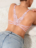 Butterfly lace Backless Style sexy bras Fashion Comfortable women's bra Front closure push-up bra