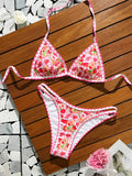2026 Triangle Halter String Bikini Printed Swimwear Female Sexy Swimsuit Women Bathers Bathing Swimming Swim Suit Beachwear