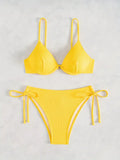ZTVitality Solid Underwire Sexy Bikini 2025 New Arrival Biquini Padded Push Up Bandage Swimsuit Women Swimwear Summer Beachwear