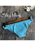 S - XL 9 Colors Crochet Knitted Bikini Bottom Swim Brief Women Swimwear Female Bather Brazilian Tanga Panties Underwear V4195