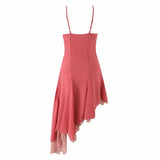 Irregular Pink Women's Dress Summer Maxi Beach Vestidos Strap Sleeveless Long Dress Casual Boho Holiday Vocation Dress 2025