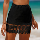 2026 Hollow Out Skirt Sarong Crochet Knitted Tunic Beach Cover Up Cover-ups Beach Dress Beach Wear Beachwear Female Women V8074