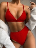 5 Colors Sexy Bikini Women Solid High Waist Swimwear Swimsuit Bikinis Set Ribbed Bathing Suit Female Maillot De Bain Femme 2026