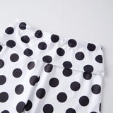 Women's Summer Low Waisted Capri Pants Slim Fit Dot Print Cropped Leggings for Casual Occasions Work