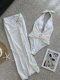 DEKA Deep V Neck Swimwear Women Summer One Piece Swimsuit Backless Beach Wear Bathing Suit White Black Bodysui