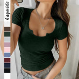 2026 spring and summer European and American Y2K sexy style summer short-sleeved vest T-shirt women's clothing