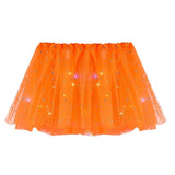 Women's Tulle Skirt Star Sequined Short Tutu Skirt Fancy Ballet Dancewear Party Costume Ball Gown Led Light Luminous Mini Skirts