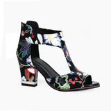 Fish Mouth High Heel Shoes Women's Summer Thick Heel Sandals Waterproof Platform Thick Sole Sexy Slim Back Zipper Hollow