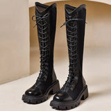 Fashion Breathable Mesh Boots for Woman Summer Solid Zipper Mid-Calf for Women Round Toe Lace Up High Heels Shoes Ladies