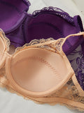 2Pcs/Set Lace Bra for Women Sexy Underwire Push-Up Bra Breathable Mesh Thin Soft Lingerie Adjustable No Lining Women's Bra