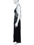 Summer Backless Sexy Long Dresses Women's Gown Patchwork Lace Halter V Neck Sleeveless High Waist Elegant Vestidos Para Mujer