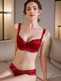 MOYISU 2026 French Lace Bralette Set | A-G Cups Adjustable Lift | Anti-Sag Slimming Bra | Sheer Allure Wire-Free Summer