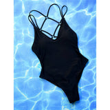 S - XL Sexy Leopard Printed V Neck Women Swimwear One Piece Swimsuit Female Backless High Leg Cut Bather Bathing Suit Swim V4808
