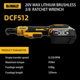 Dewalt DCF512 20V Cordless Electric Brushless Ratchet Wrench Impact Wrench Lightweight Wireless Power Tool