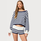 Women's spring suit 2026 European and American spring and summer women's fashionable lady solid color sweater short skirt suit