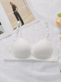 Hot Selling Women's Strapless Gathered Bra With Chest Pad And Stripe Design, Three Buckle Shoulder Strap Adjustable Bra D1806