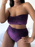 0XL - 4XL New Leopard Bikini Plus Size Large Size Swimwear Women Swimsuit Female Two-pieces Bikini set Bather Bathing Suit K3977