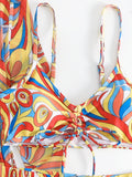 New Sexy 3 Pieces Suit for Women Neck Hanging Bikini Set+Cover-up Swimwear Sunproof Tankini High Waist Shorts Swimsuit Beachwear