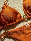 Shiny Sparkling Halter Metal Ring Bikini Women Swimwear Female Swimsuit Two-pieces Bikini Set Brazilian Bather Bathing Suit Swim
