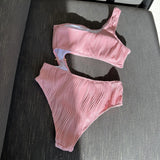 2026 Solid White One Piece Swimsuit Women Sexy Irregular Hollow Out Bikini One Shoulder Backless Monokini Summer Beach Swimwear