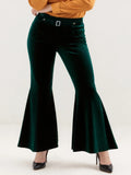 spring and autumn versatile wide-leg pants with metal decoration large size gold velvet wide-leg pants casual pants