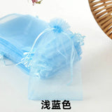 50pcs 7x9cm 9x12cm 10x15cm Sheer Organza Bags Wedding Party Candy Chocolate Bags Gift Pouches Jewelry Storage Drawstring Bags