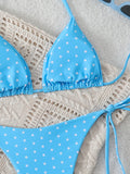 Triangle Halter Thong Bikinis 2026 Women Sexy Swimsuit Dot String Swimwear Female Bathers Bathing Swimming Swim Suit Beachwear