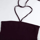Phantasy Fashion Halter Crop top Fashion Brown Tank Top Women Sexy Split Camisole Lady Night Out Streetwear 2026 Summer Clothing