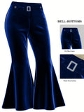 spring and autumn versatile wide-leg pants with metal decoration large size gold velvet wide-leg pants casual pants