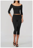 Fashion Mid Sleeve T-shirt Yoga Suits Tight Fitting Slim Sports Tops High Waist Peach Hip Mid Pants Gym Running Fitness Outfits
