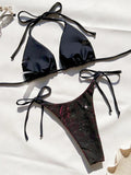 Shiny Gradient Purple Halter Strappy Bikini Female Swimsuit Women Swimwear Two-pieces Bikini Set Bather Bathing Suit Swim Lady