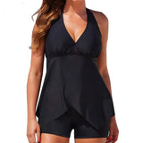 DEKA Deep V Neck Tankini Set Sports Plus Size Bikini Large Swimsuit Female Shorts Swimwear Swimming Beach Wear Bathing Suit