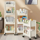 Mobile Storage Shelf] Mobile Plastic Storage Shelf Unit with Wheels - Practical Shelf for Living Room, Bedroom, Dormitory Amagi