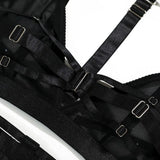 Toucheart Sexy Mesh Patchwork Halter Bra Set For Women Solid Color Hot Girl Girdle Garter Belt Micro See-through Underwear Set