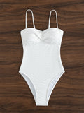 2026 Twist Front Swimsuit One Piece White Swimwear Women Sexy Bathers Bathing Swimming Swim Suit Female Beachwear