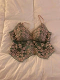Sexy French Lace Halter Bra for Summer Wireless Crinkle Free Bralette for Small Bust Beautiful Back Lingerie Set S-XL MOYISU BC