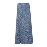 Harajuku Floral Print Long Skirt Vintage High Rise Straight Midi Skirts For Women Summer Skinny Bohemian Split Beach Skirts Y2k