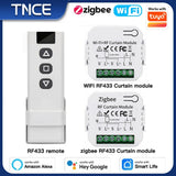 TNCE Tuya Curtain Switch module wifi zigbee rf433mhz, Roller Blinds Shutter Motor breaker, Smart Control Voice Alexa Google Home