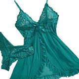 New Summer Erotic Pajamas Home Wear Dress Sexy Lingerie Floral Lace Romantic Nightgown Sheer Seductive Panties Porn Nightdress